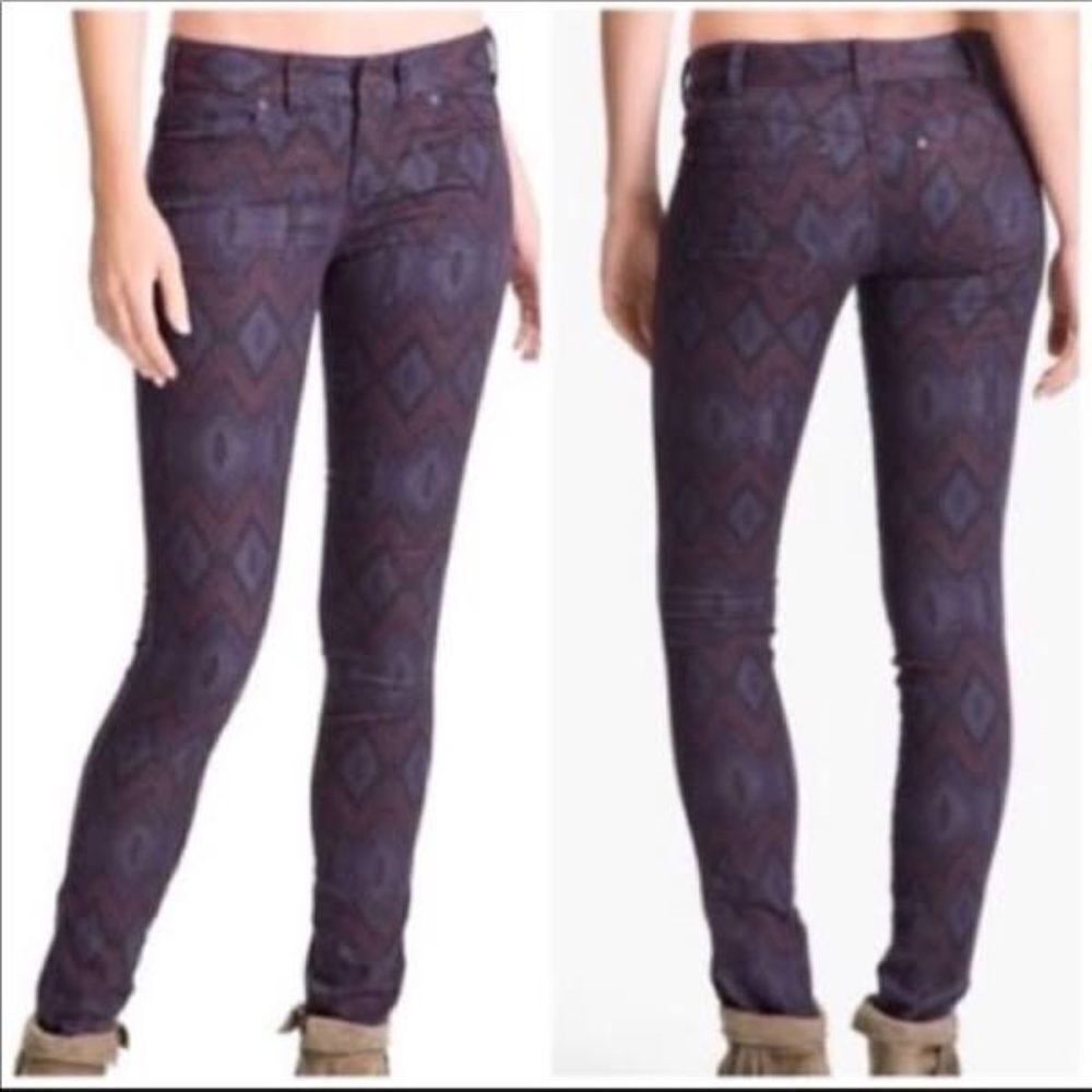 Free People Diamond Ikat Chevron Ankle Jea…